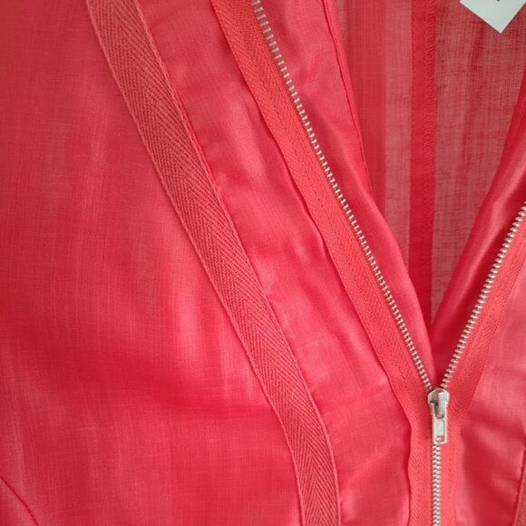 🤑$5 SALE🤑L/G 👗Puli Italy Asymmetrical orange / papaya dress tunic - Picture 4 of 9